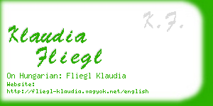 klaudia fliegl business card